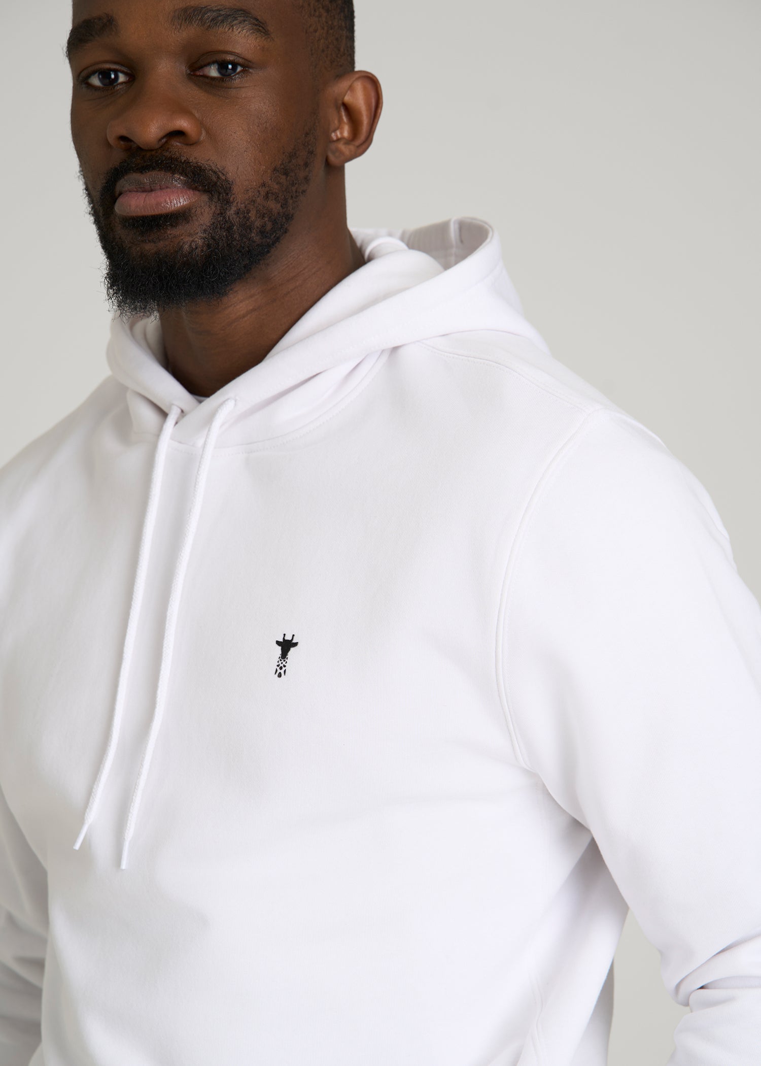 American Tall Men Core Motion Fleece Popover Hoodie for Tall Men in White