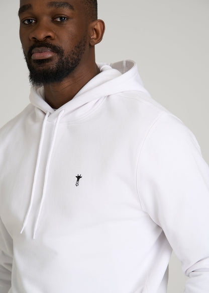 American Tall Men Core Motion Fleece Popover Hoodie for Tall Men in White