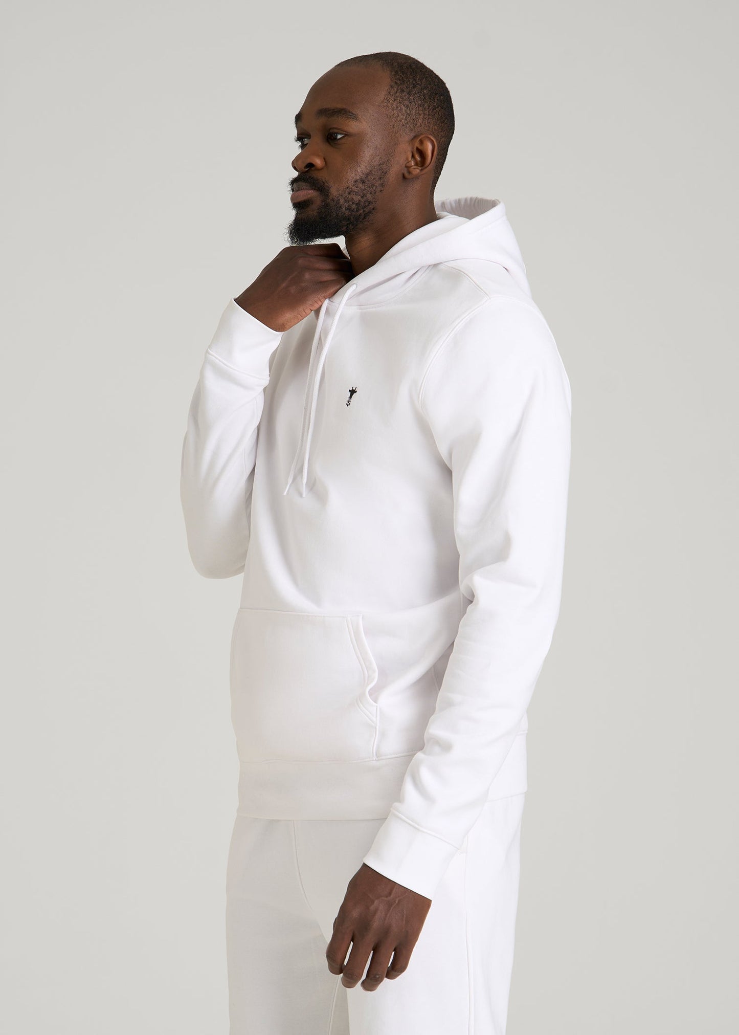 American Tall Men Core Motion Fleece Popover Hoodie for Tall Men in White