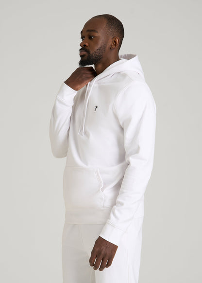 American Tall Men Core Motion Fleece Popover Hoodie for Tall Men in White