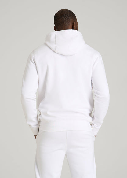 American Tall Men Core Motion Fleece Popover Hoodie for Tall Men in White
