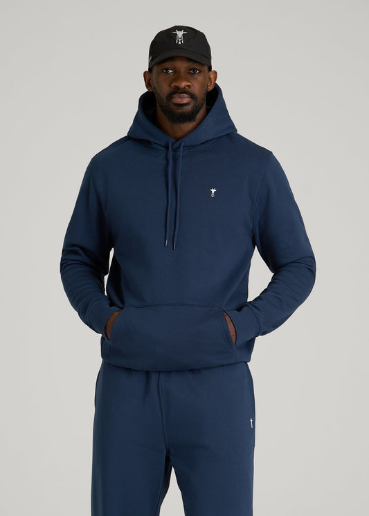 American Tall Men Core Motion Fleece Popover Hoodie for Tall Men in Navy Blue