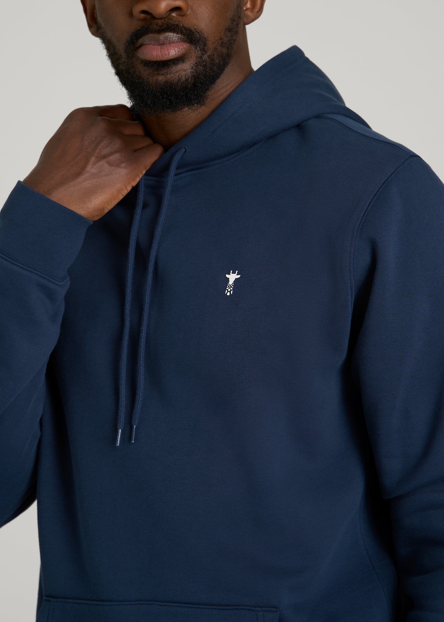 American Tall Men Core Motion Fleece Popover Hoodie for Tall Men in Navy Blue