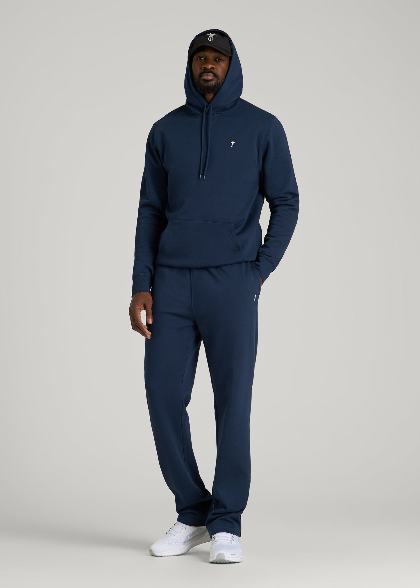 American Tall Men Core Motion Fleece Popover Hoodie for Tall Men in Navy Blue