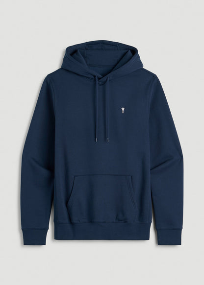 American Tall Men Core Motion Fleece Popover Hoodie for Tall Men in Navy Blue