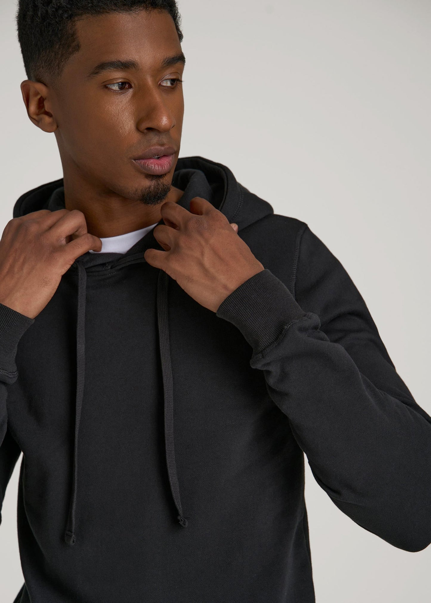 American Tall Men Wearever 2.0 Fleece Hoodie for Tall Men in Black