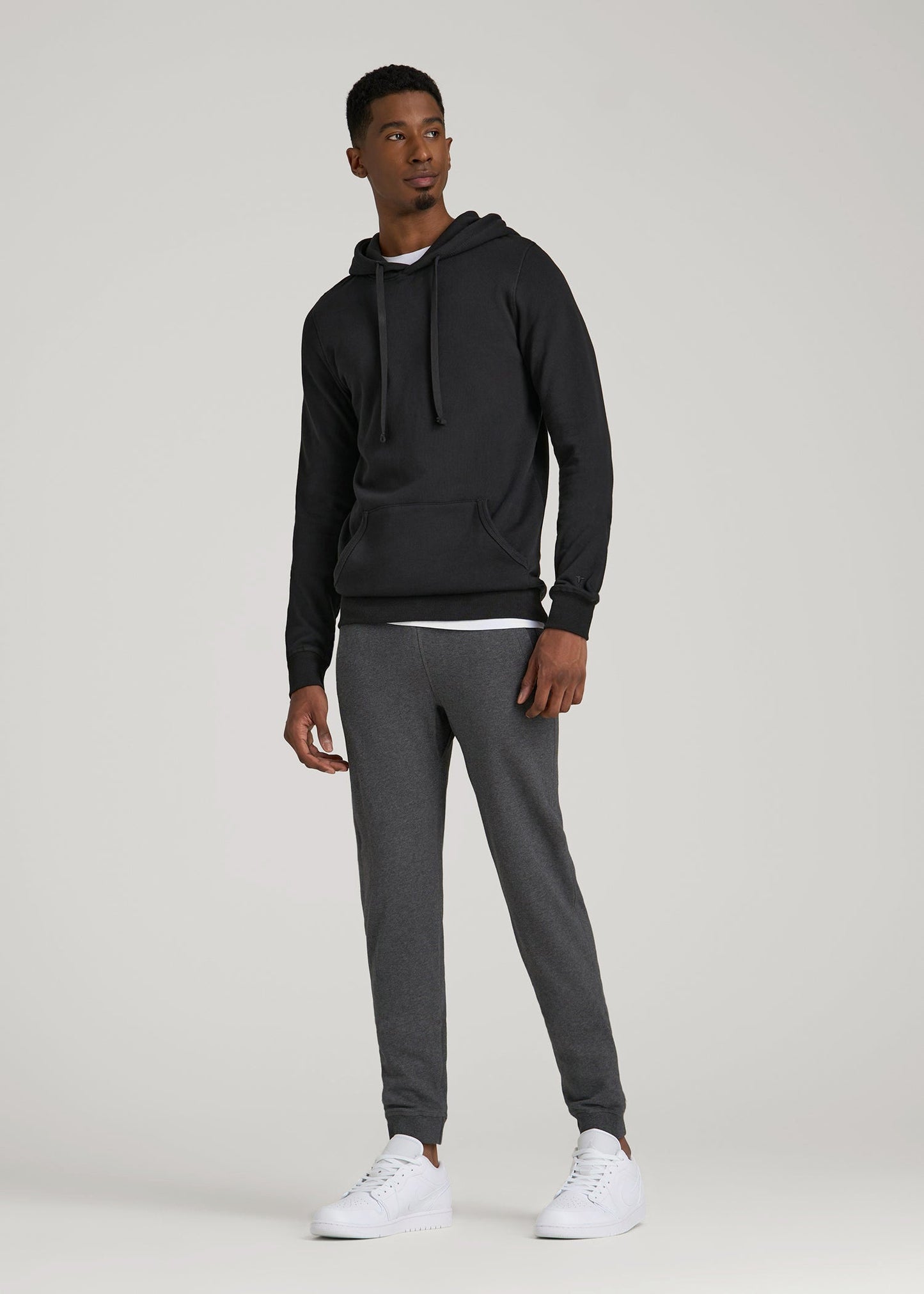 American Tall Men Wearever 2.0 Fleece Hoodie for Tall Men in Black