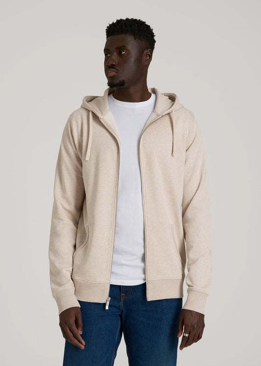 American Tall Men Wearever French Terry Full Zip Hoodie 2.0 in Oatmeal Mix