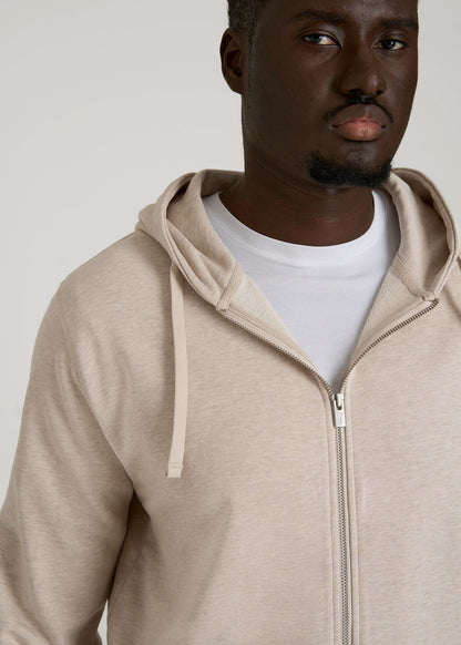 American Tall Men Wearever French Terry Full Zip Hoodie 2.0 in Oatmeal Mix
