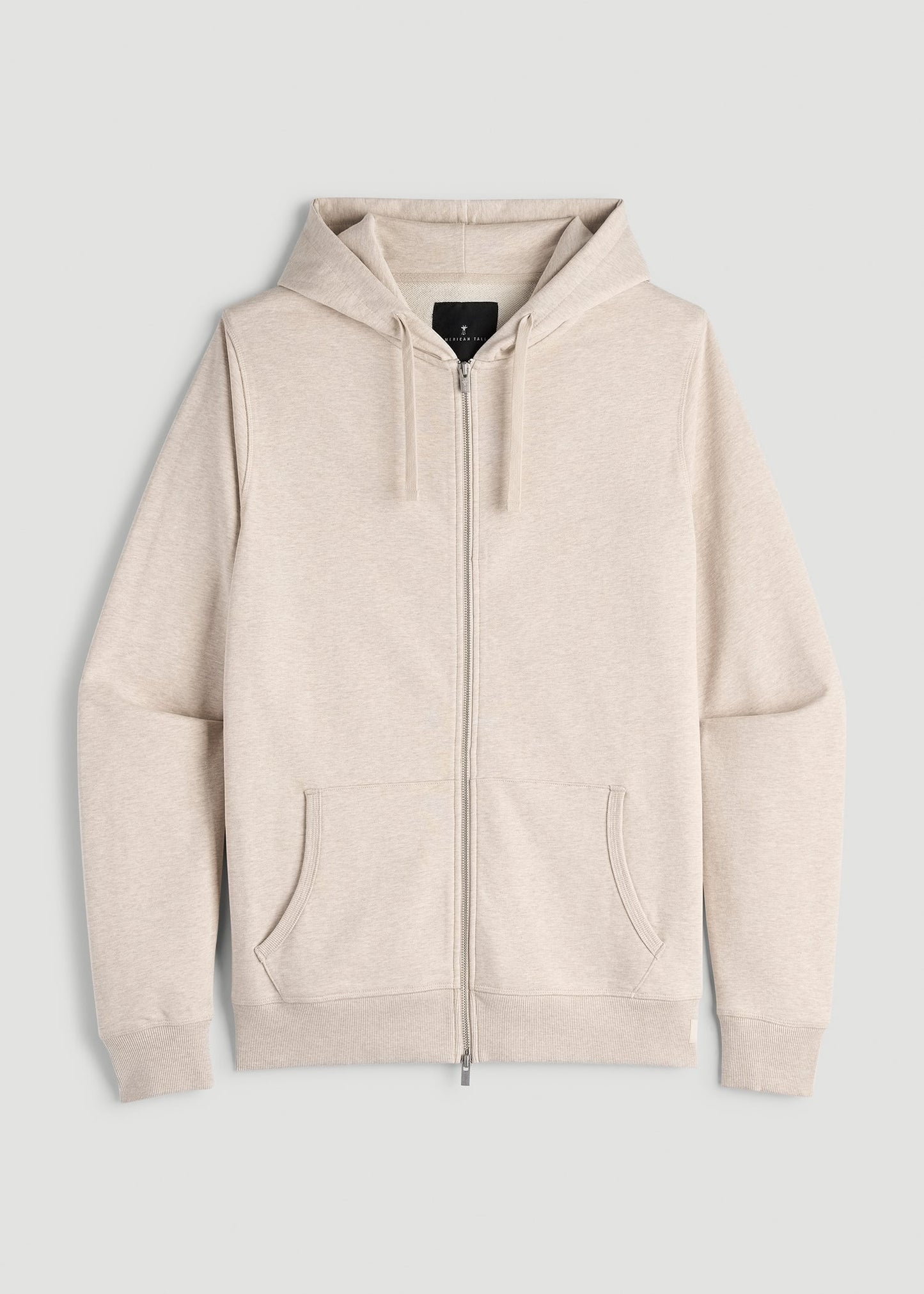 American Tall Men Wearever French Terry Full Zip Hoodie 2.0 in Oatmeal Mix