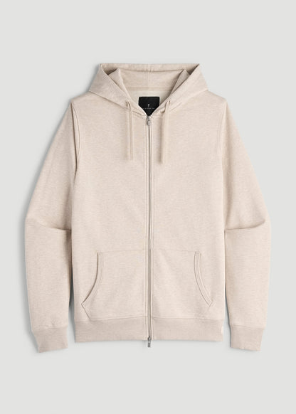 American Tall Men Wearever French Terry Full Zip Hoodie 2.0 in Oatmeal Mix