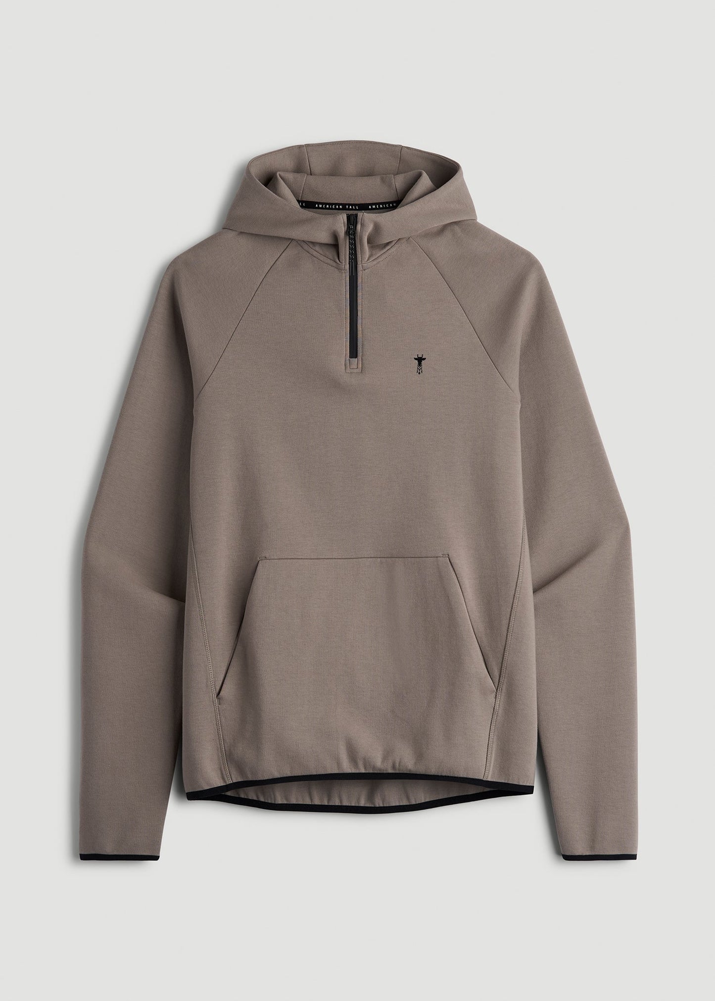 American Tall Men Tech Motion Fleece Hooded Popover for Tall Men in Portobello