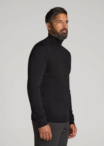 American Tall Men Turtleneck Sweater for Tall Men in Black