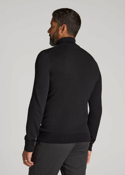 American Tall Men Turtleneck Sweater for Tall Men in Black