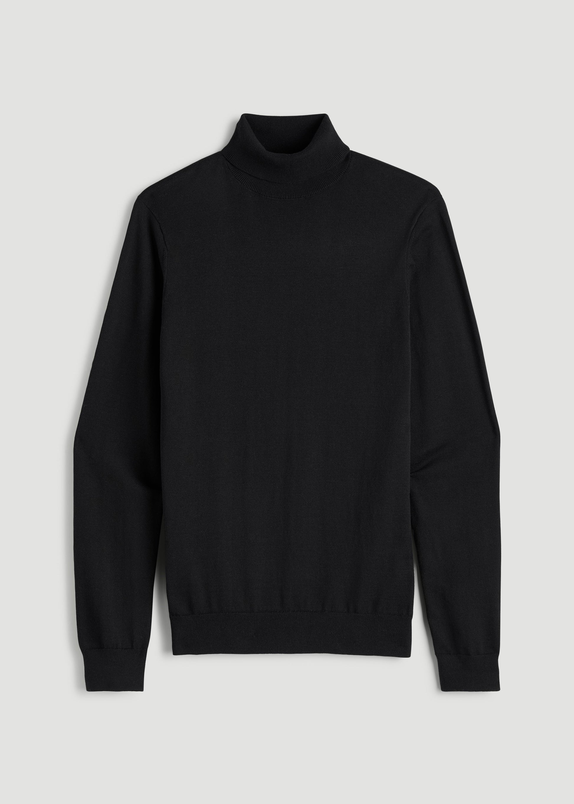 American Tall Men Turtleneck Sweater for Tall Men in Black