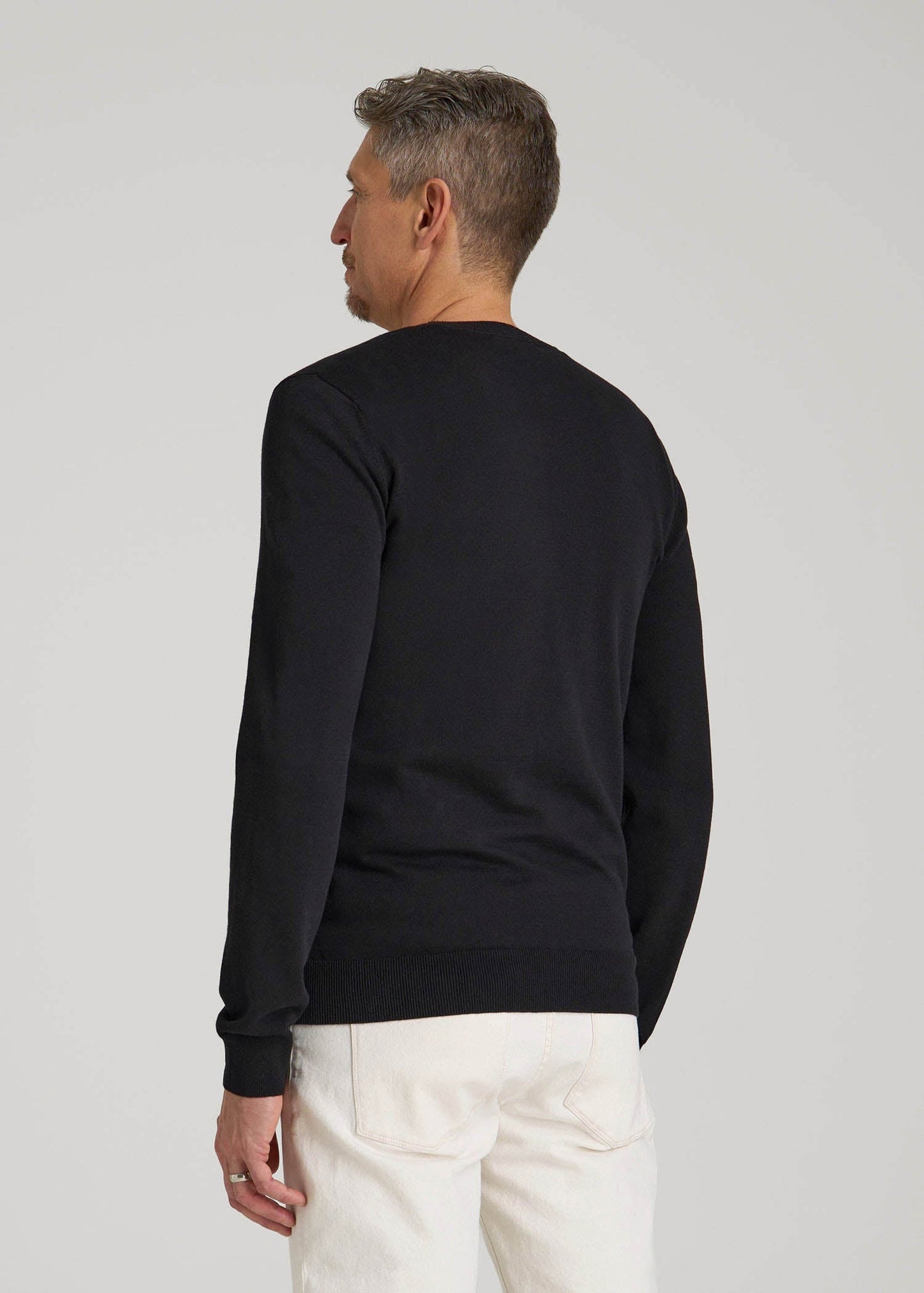 American Tall Men Everyday Crewneck Sweater for Tall Men in Black