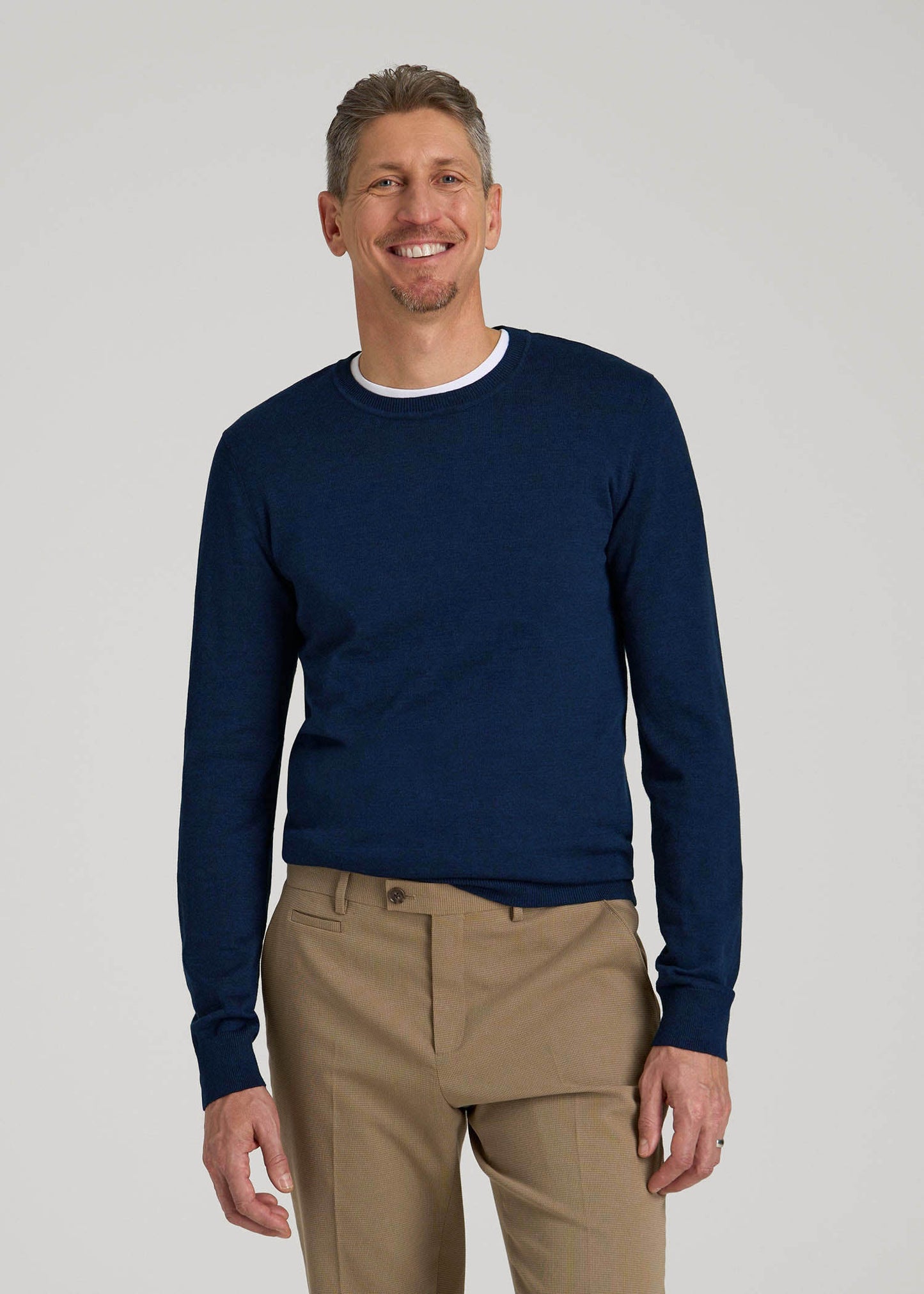 American Tall Men Everyday Crewneck Sweater for Tall Men in Patriot Blue