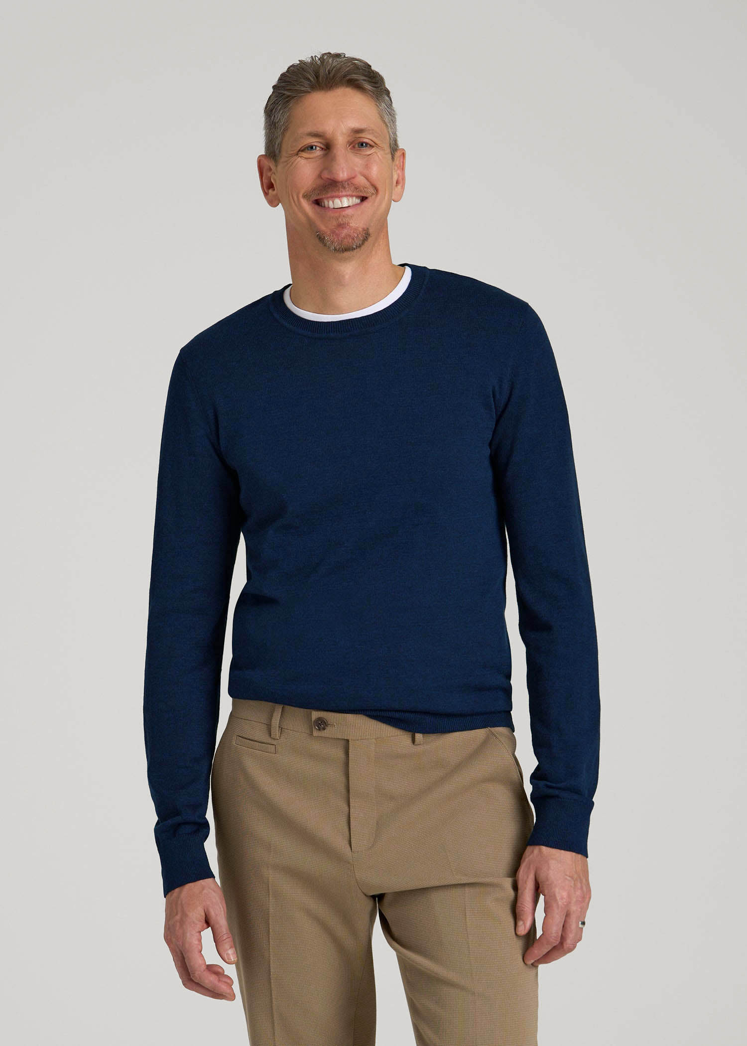 American Tall Men Everyday Crewneck Sweater for Tall Men in Patriot Blue