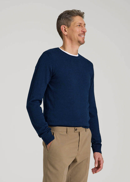 American Tall Men Everyday Crewneck Sweater for Tall Men in Patriot Blue
