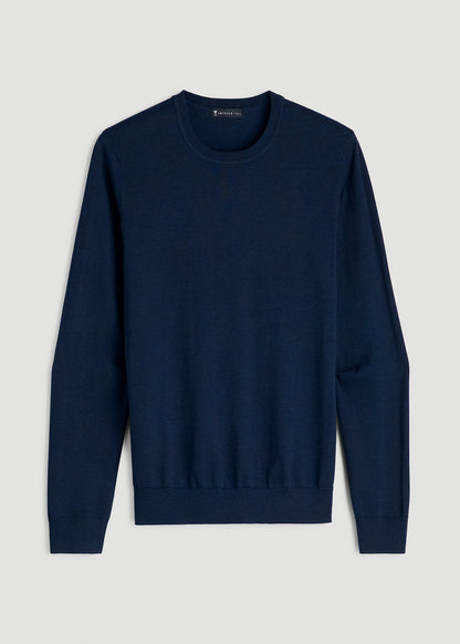 American Tall Men Everyday Crewneck Sweater for Tall Men in Patriot Blue