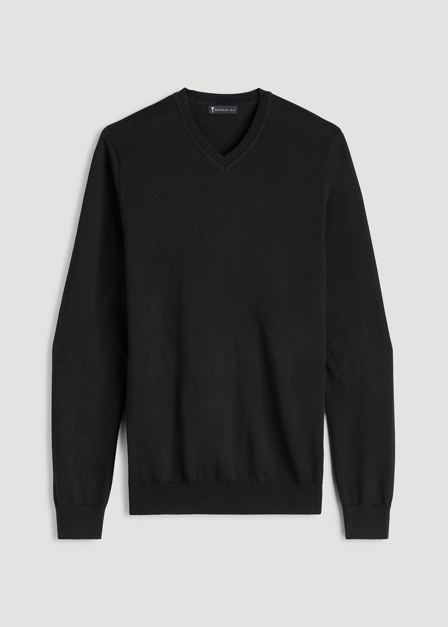 American Tall Men Everyday V-Neck Sweater for Tall Men in Black