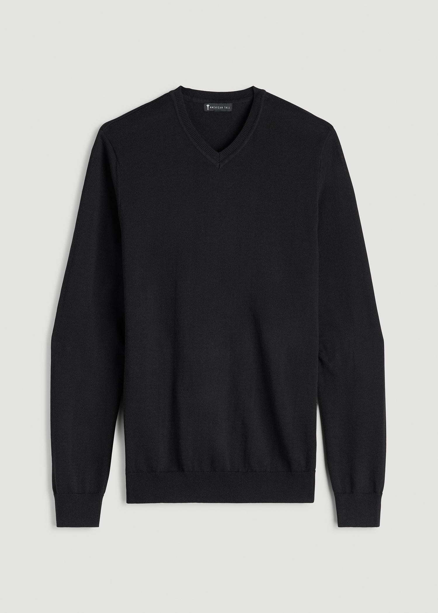 American Tall Men Everyday V-Neck Sweater for Tall Men in Black