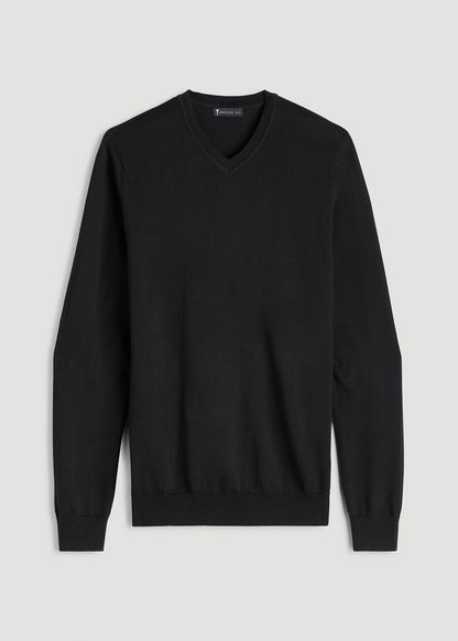 American Tall Men Everyday V-Neck Sweater for Tall Men in Black