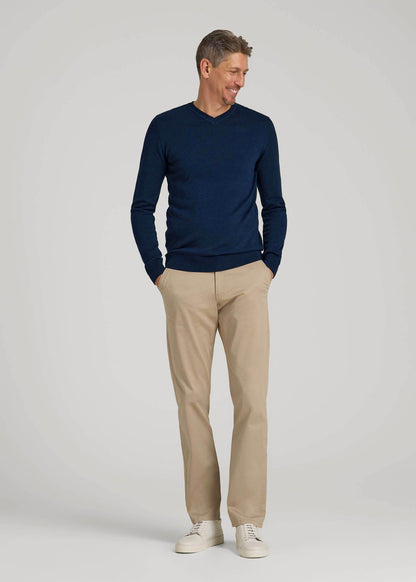 American Tall Men Everyday V-Neck Sweater for Tall Men in Patriot Blue