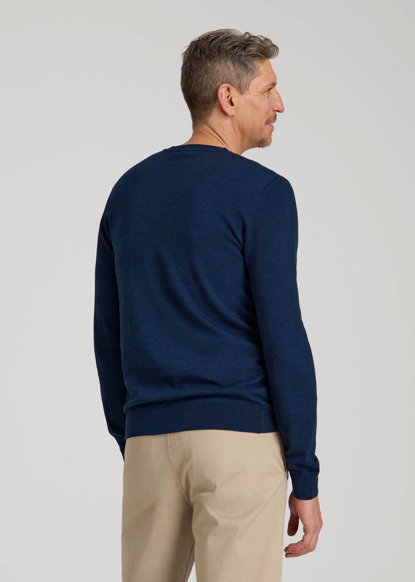American Tall Men Everyday V-Neck Sweater for Tall Men in Patriot Blue