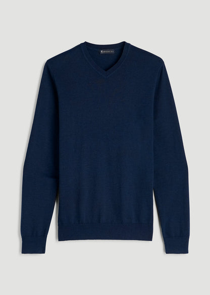 American Tall Men Everyday V-Neck Sweater for Tall Men in Patriot Blue