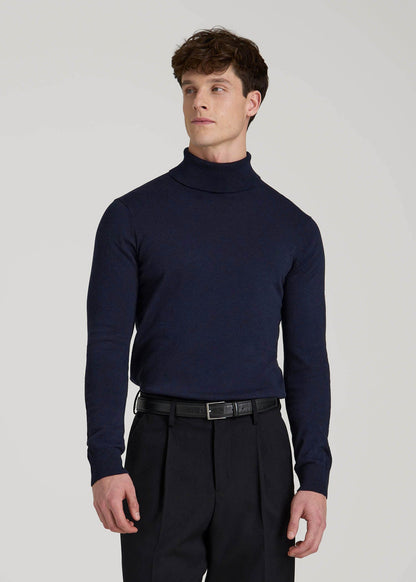 American Tall Men Turtleneck Sweater for Tall Men in Patriot Blue