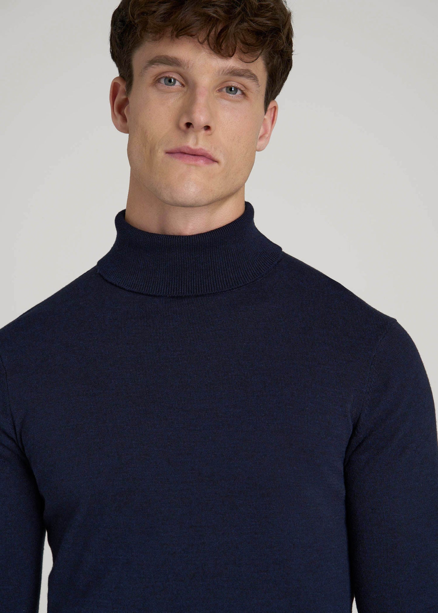 American Tall Men Turtleneck Sweater for Tall Men in Patriot Blue