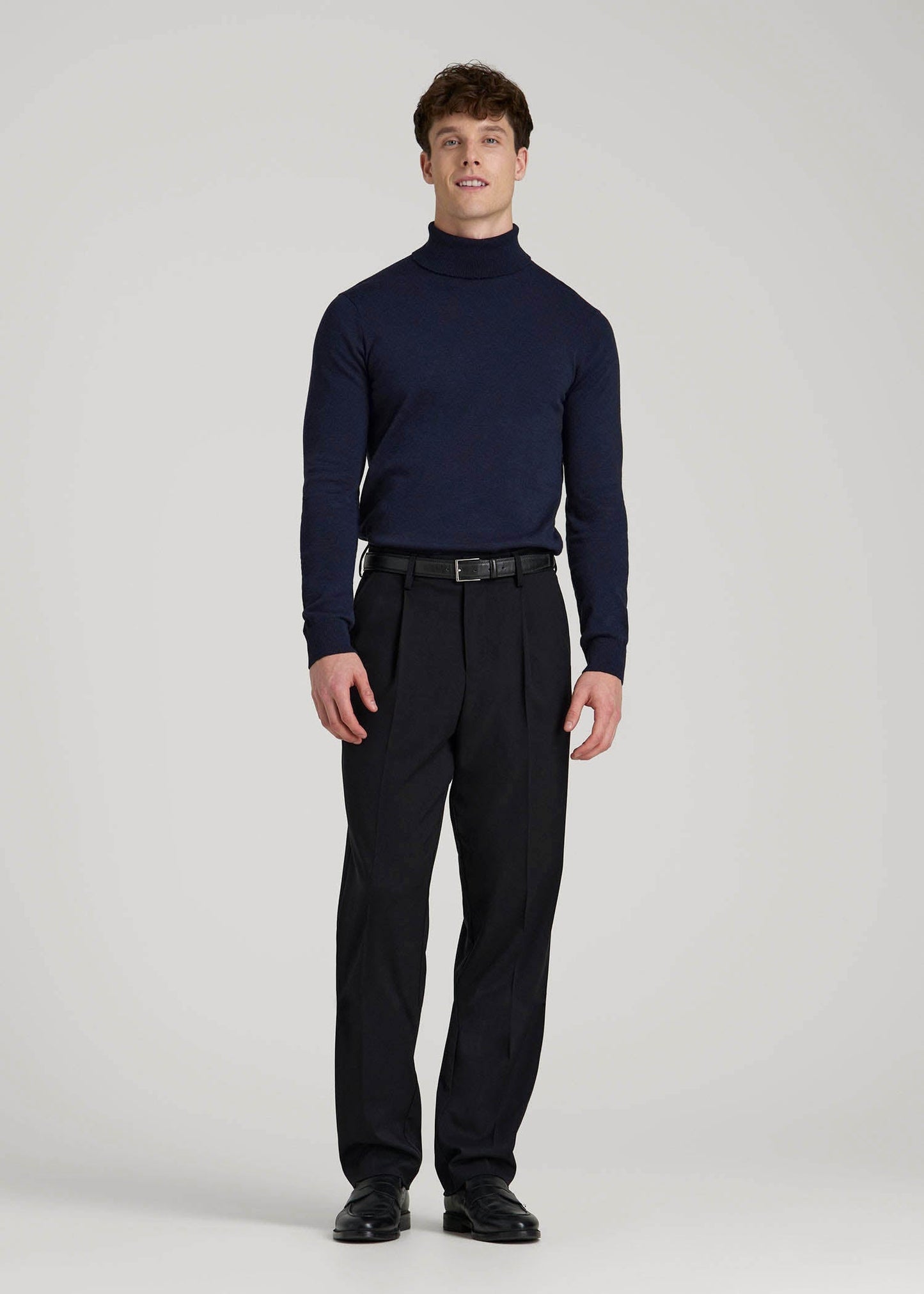 American Tall Men Turtleneck Sweater for Tall Men in Patriot Blue
