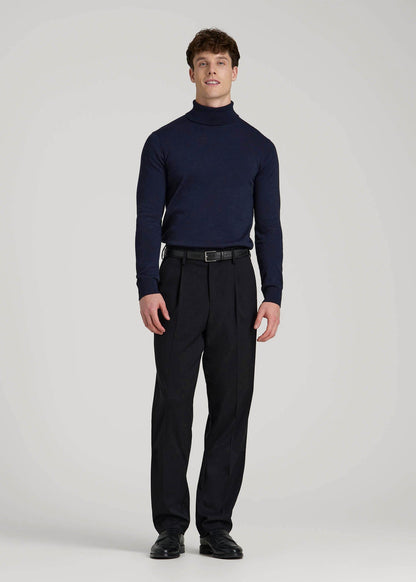 American Tall Men Turtleneck Sweater for Tall Men in Patriot Blue