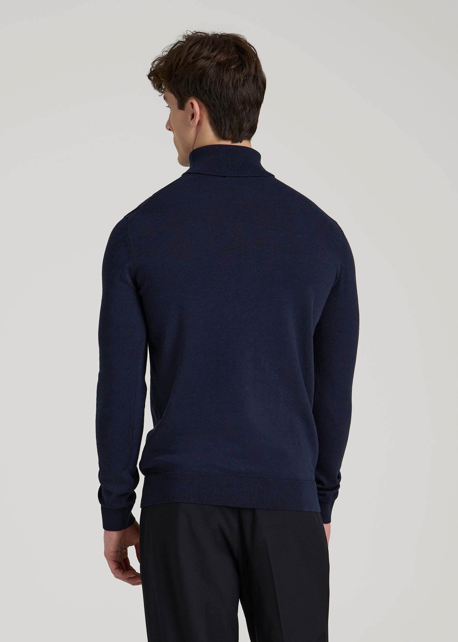 American Tall Men Turtleneck Sweater for Tall Men in Patriot Blue