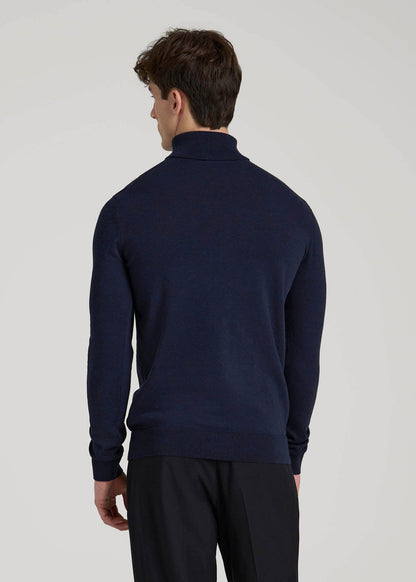 American Tall Men Turtleneck Sweater for Tall Men in Patriot Blue