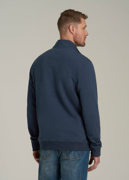 American Tall Men LJ&S Heavyweight Quarter-Zip Pullover for Tall Men in Vintage Midnight Navy