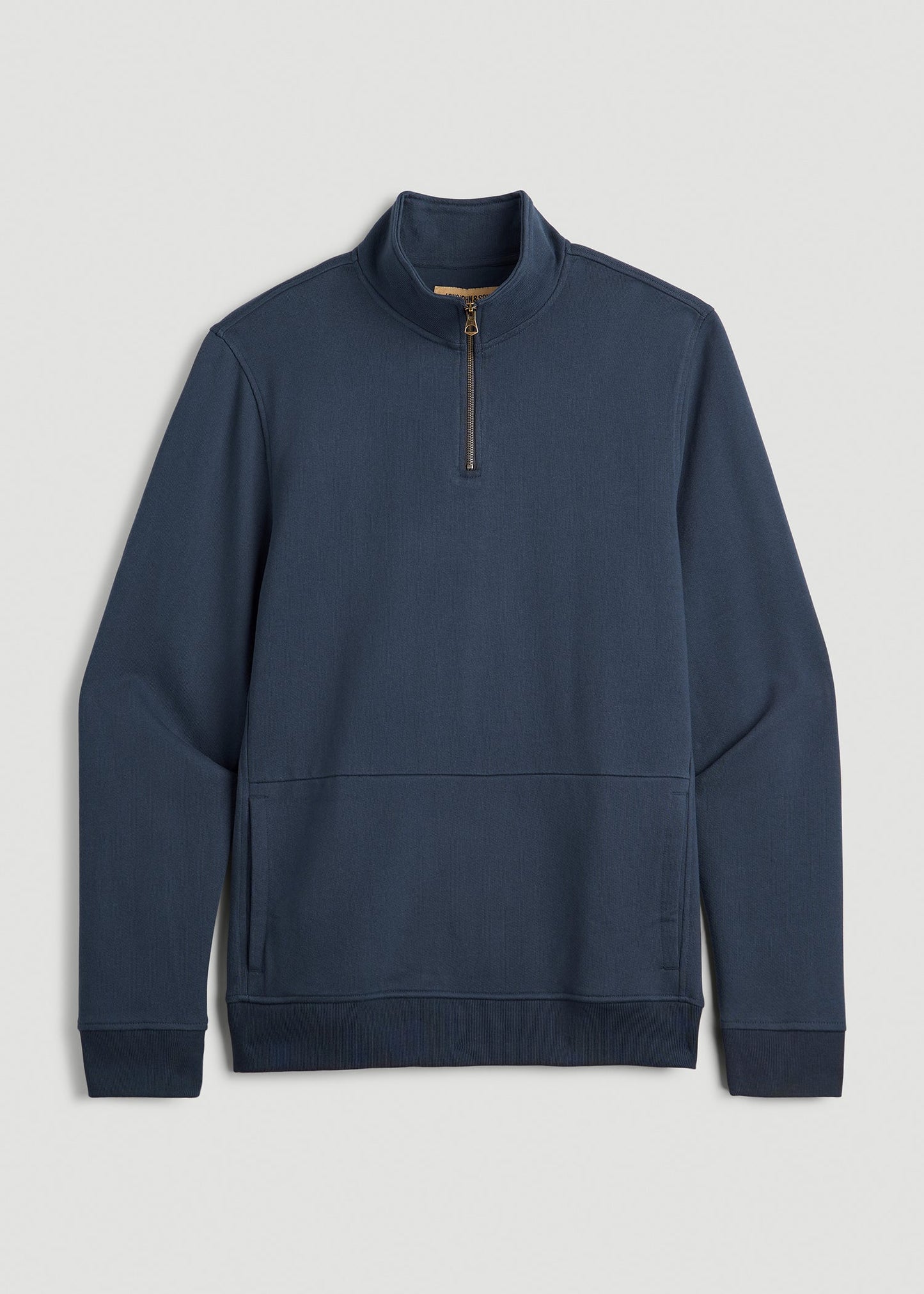 American Tall Men LJ&S Heavyweight Quarter-Zip Pullover for Tall Men in Vintage Midnight Navy