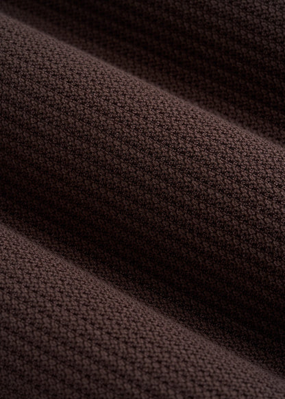 American Tall Men Braided Knit Sweater Polo for Tall Men in Espresso