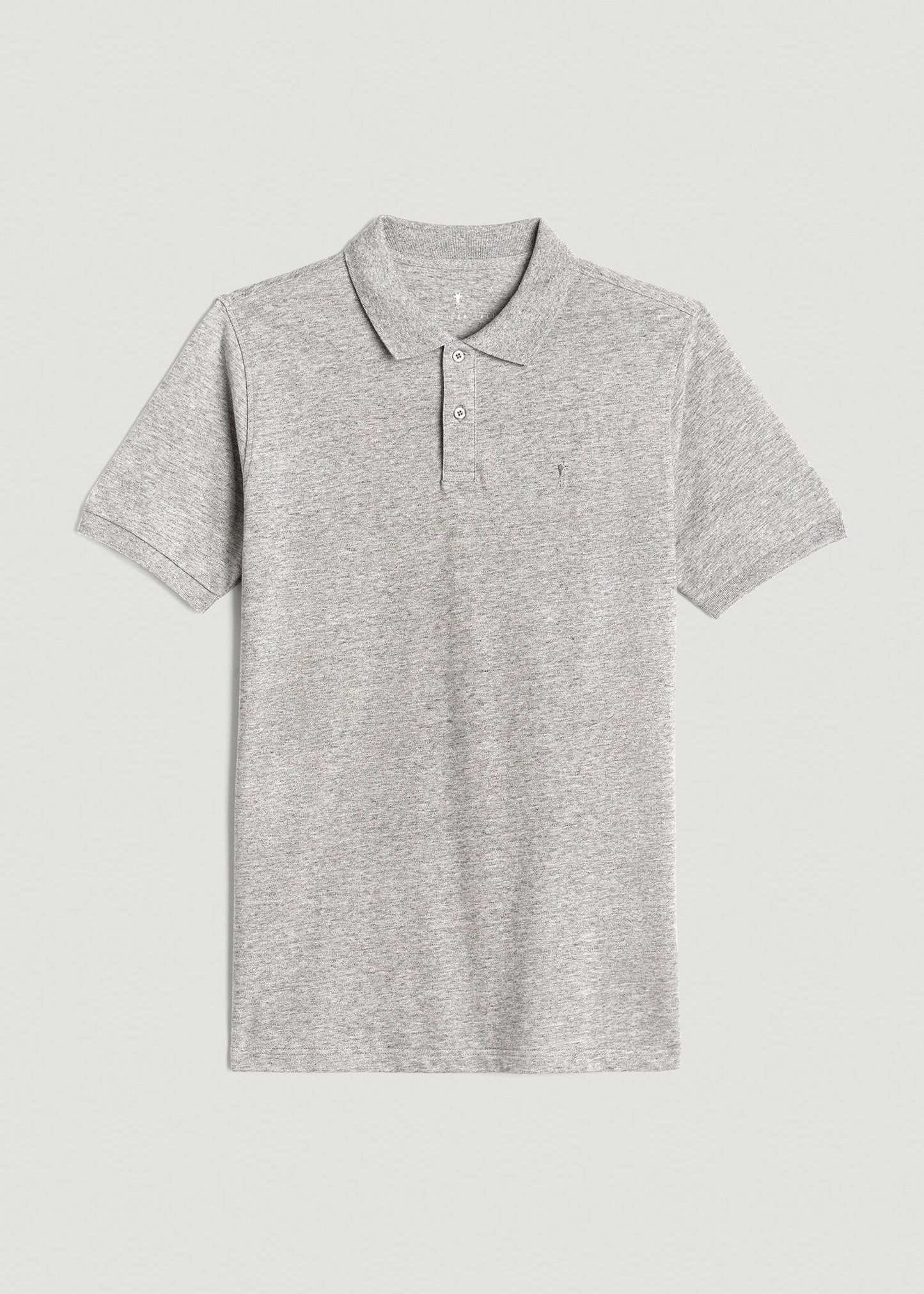 American Tall Men Classic Polo with Embroidered Logo for Tall Men in Heathered Grey