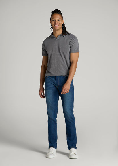 American Tall Men Slub Polo Shirt for Tall Men in Slate