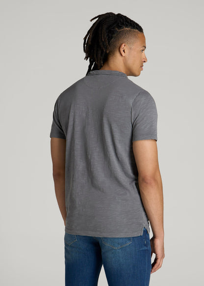American Tall Men Slub Polo Shirt for Tall Men in Slate