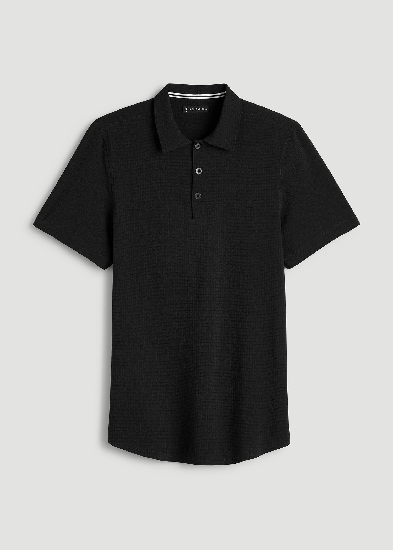 American Tall Men Coastal Perforated Polo for Tall Men in Black