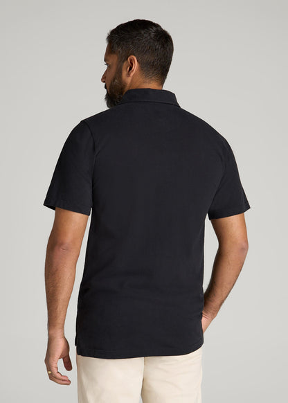 American Tall Men LJ&S Ultra Soft Short Sleeve Cotton Polo for Tall Men in Vintage Black