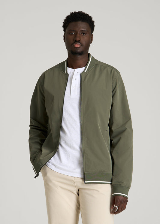 American Tall Men A.T. Bomber Jacket for Tall Men in Olive