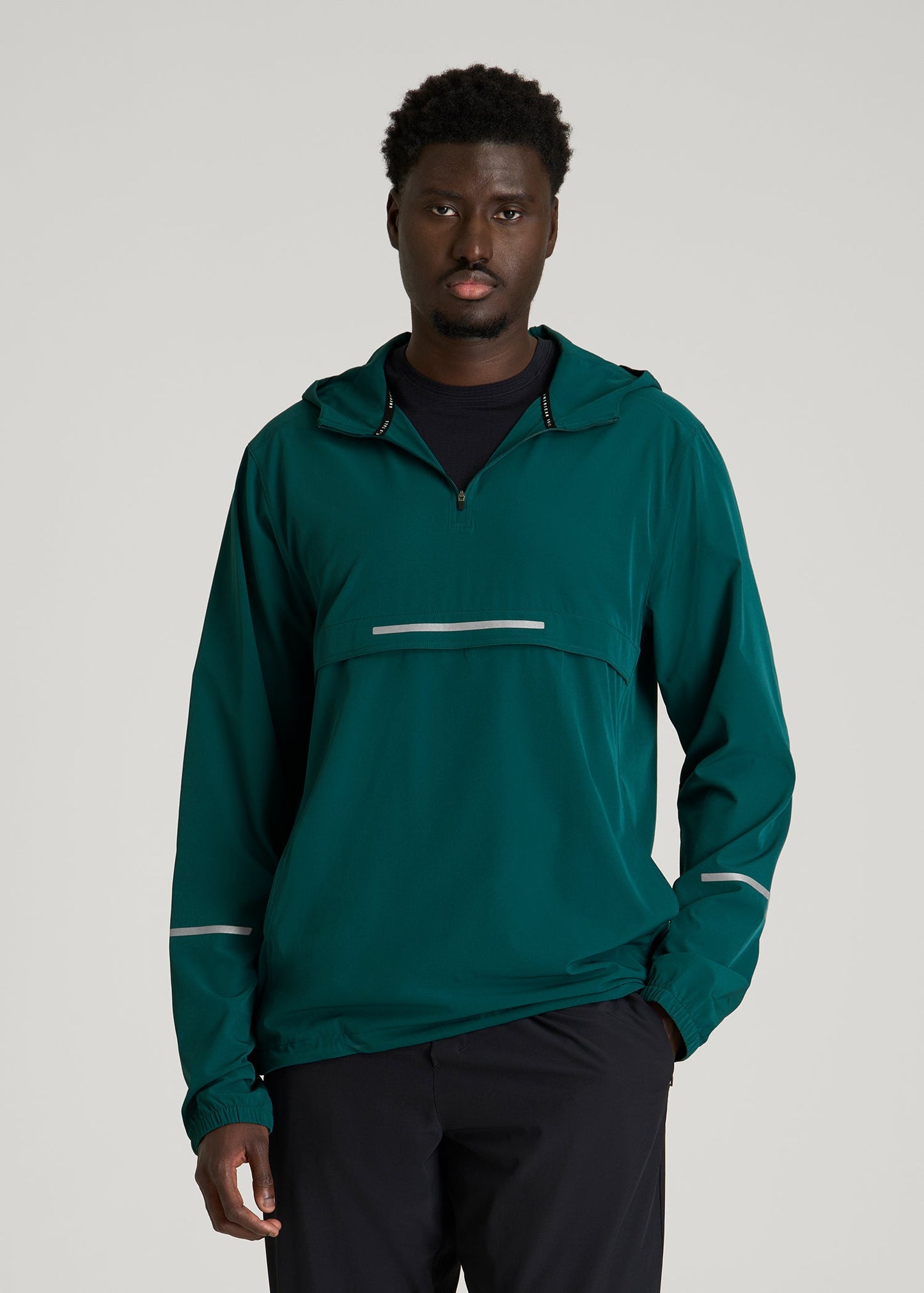 American Tall Men Featherweight Packable Anorak for Tall Men in Deep Teal