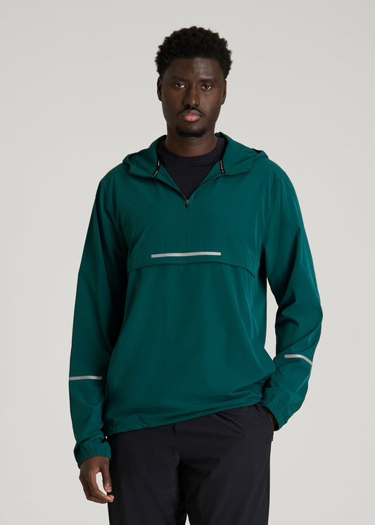 American Tall Men Featherweight Packable Anorak for Tall Men in Deep Teal