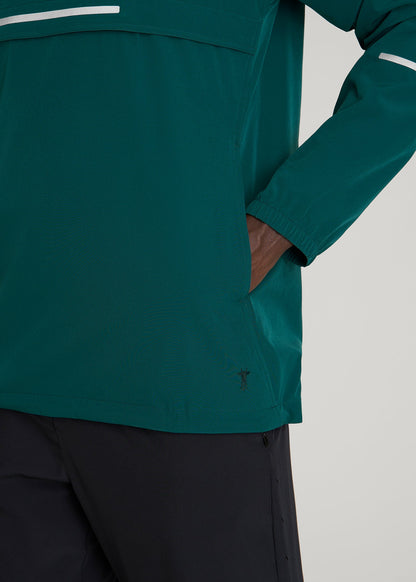 American Tall Men Featherweight Packable Anorak for Tall Men in Deep Teal