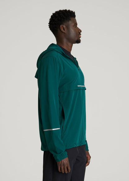 American Tall Men Featherweight Packable Anorak for Tall Men in Deep Teal