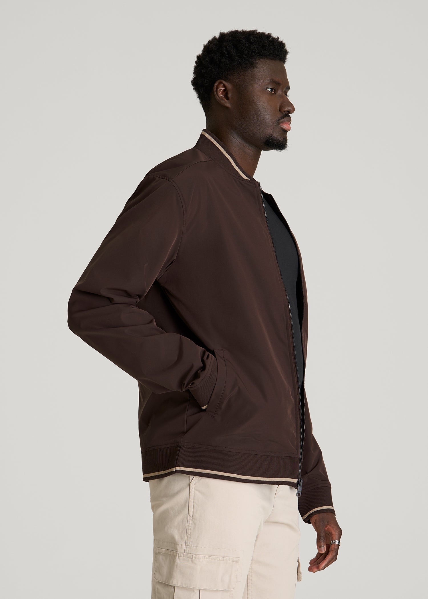 American Tall Men A.T. Bomber Jacket for Tall Men in Espresso
